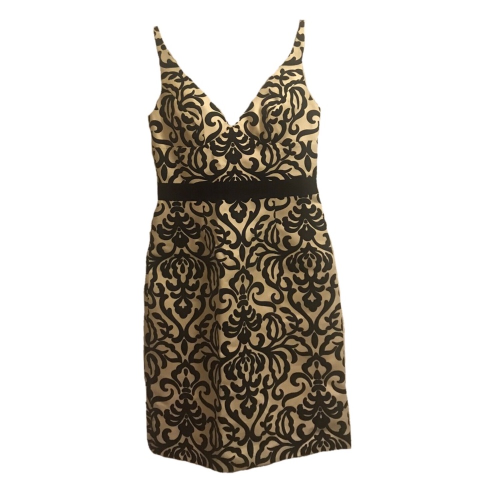 Milly cream and Black spaghetti strap dress SZ 4